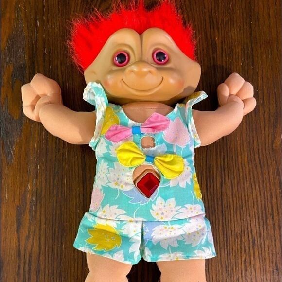Vintage Authentic Russ brand large jewel belly plush troll doll - Picture 1 of 4